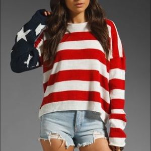 Brandy Melville American Flag slouchy sweater